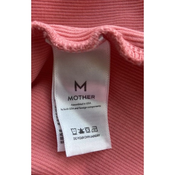 Mother Move It Womens The Chin Ups Tank Size M Coral Ribbed Racer Style Slim Fit - Picture 6 of 13